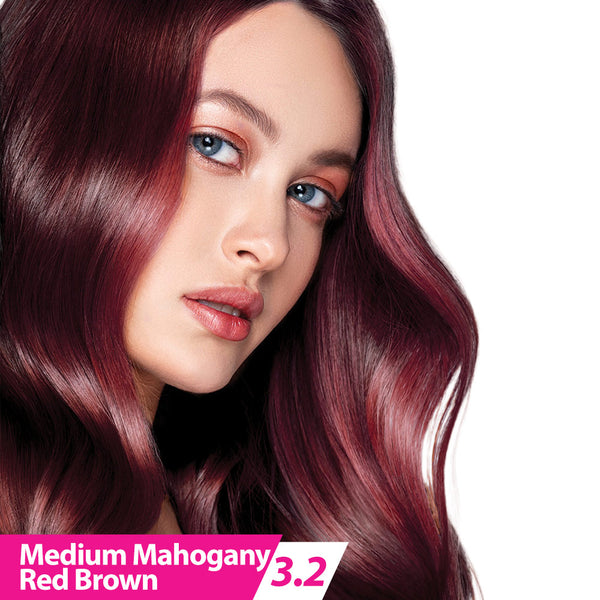 Olivia Intense Premium Hair Colour (Medium Mahogany Red Brown 3.2)