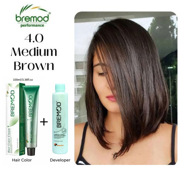 BREMOD Hair Color Cream (Medium Brown 4.0)