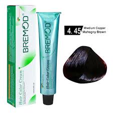 BREMOD Hair Color Cream (Medium Copper Mahogny Brown 4.45)