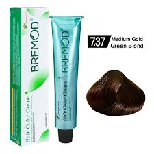 BREMOD Hair Color Cream (Medium Gold Green Blond 7.37)