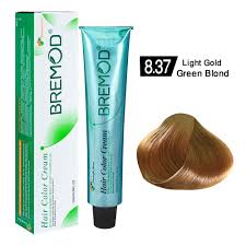 BREMOD Hair Color Cream (Light Gold Green Blond 8.37)