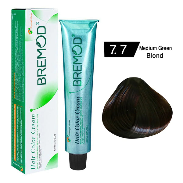 BREMOD Hair Color Cream (Medium Green Blond 7.7)