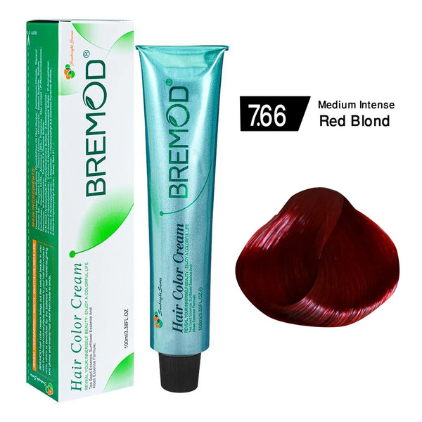 BREMOD Hair Color Cream (Medium Intense Red Blond 7.66)